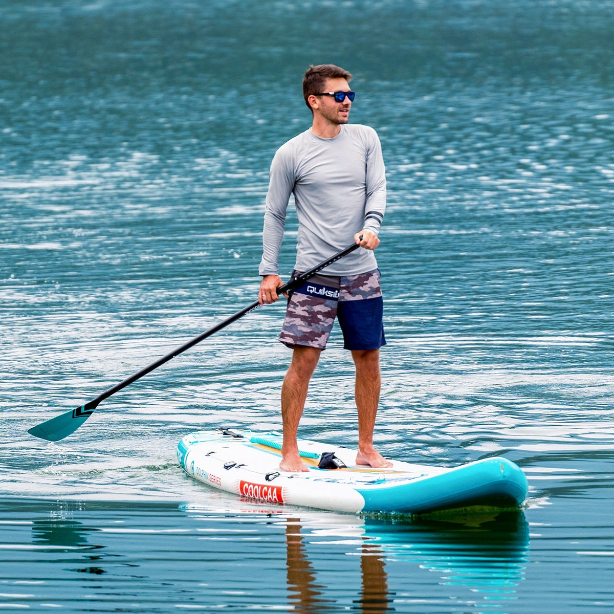 using the paddle board