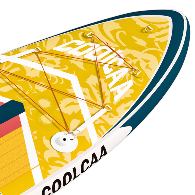 close-up of paddle board's head elastic cord