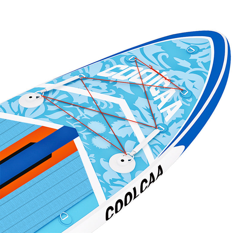 close-up of paddle board's head elastic cord