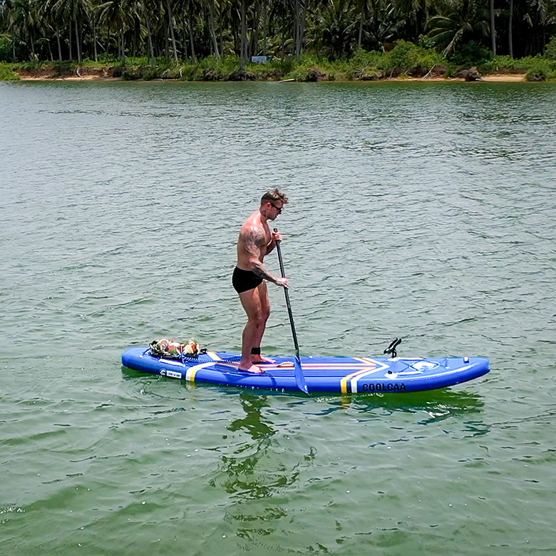 showcase paddle board with low wind resistance